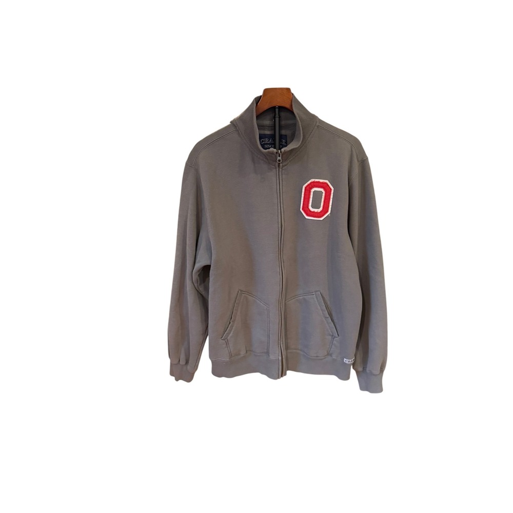 Crable Sportswear Ohio State Buckeyes Full Zip Sweatshirt Gray Mens Large NCAA